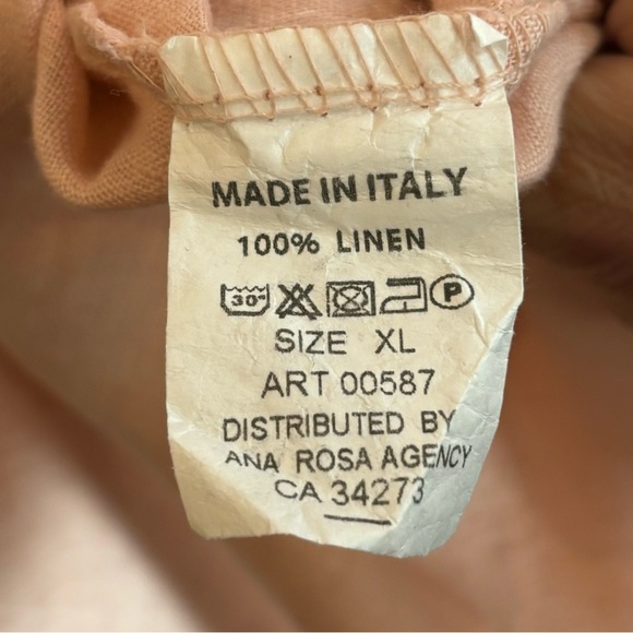 ME & GEE Sz XL Dress 100% Linen Ribbed Jersey Knit Bodice Pockets Flowy - Picture 6 of 7